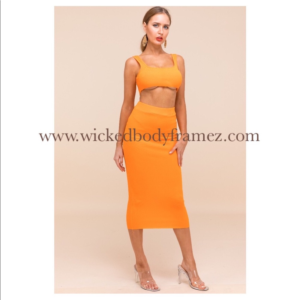 2 pc Midi Skirt Set